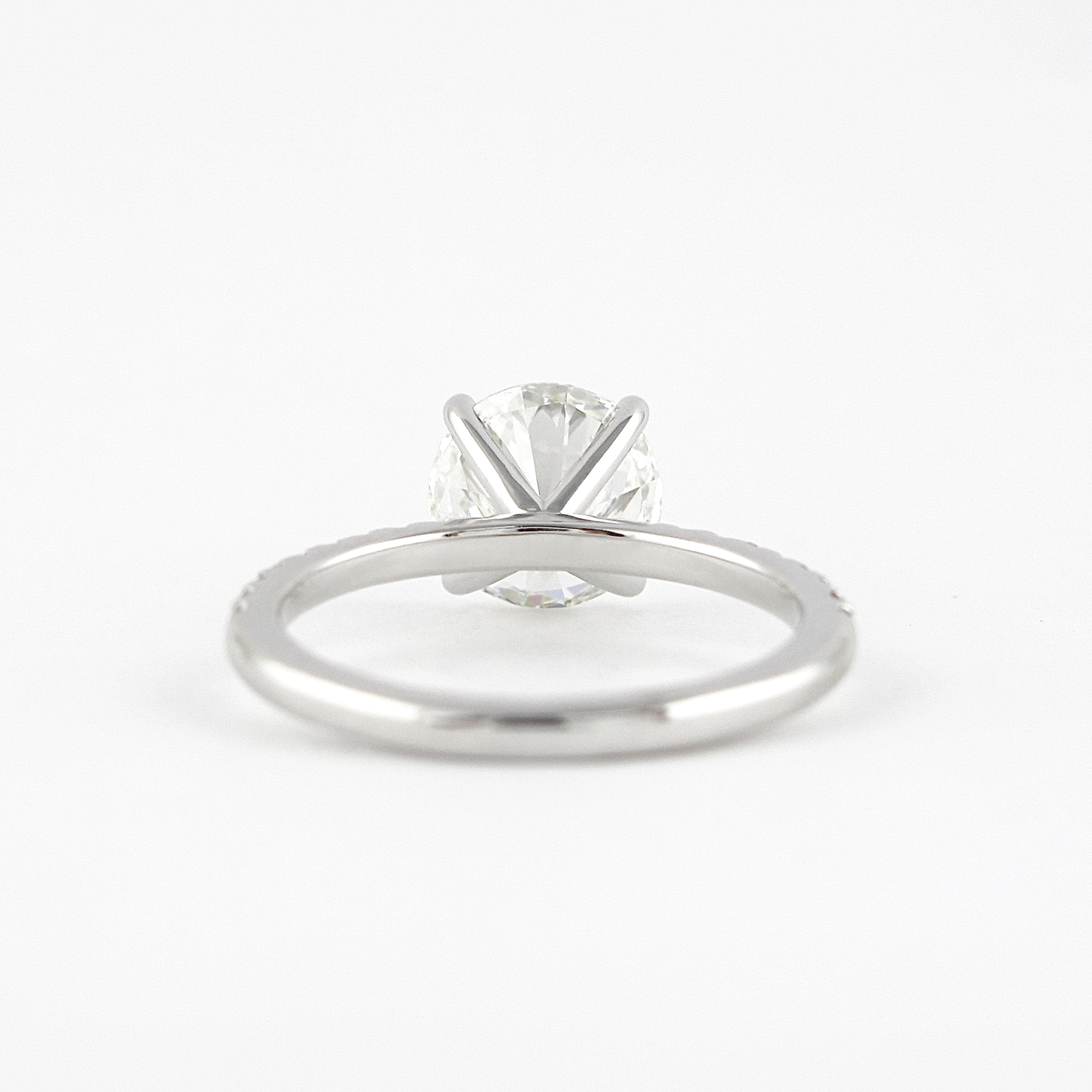1.50CT Round Cut Pave Moissanite Diamond Engagement Ring