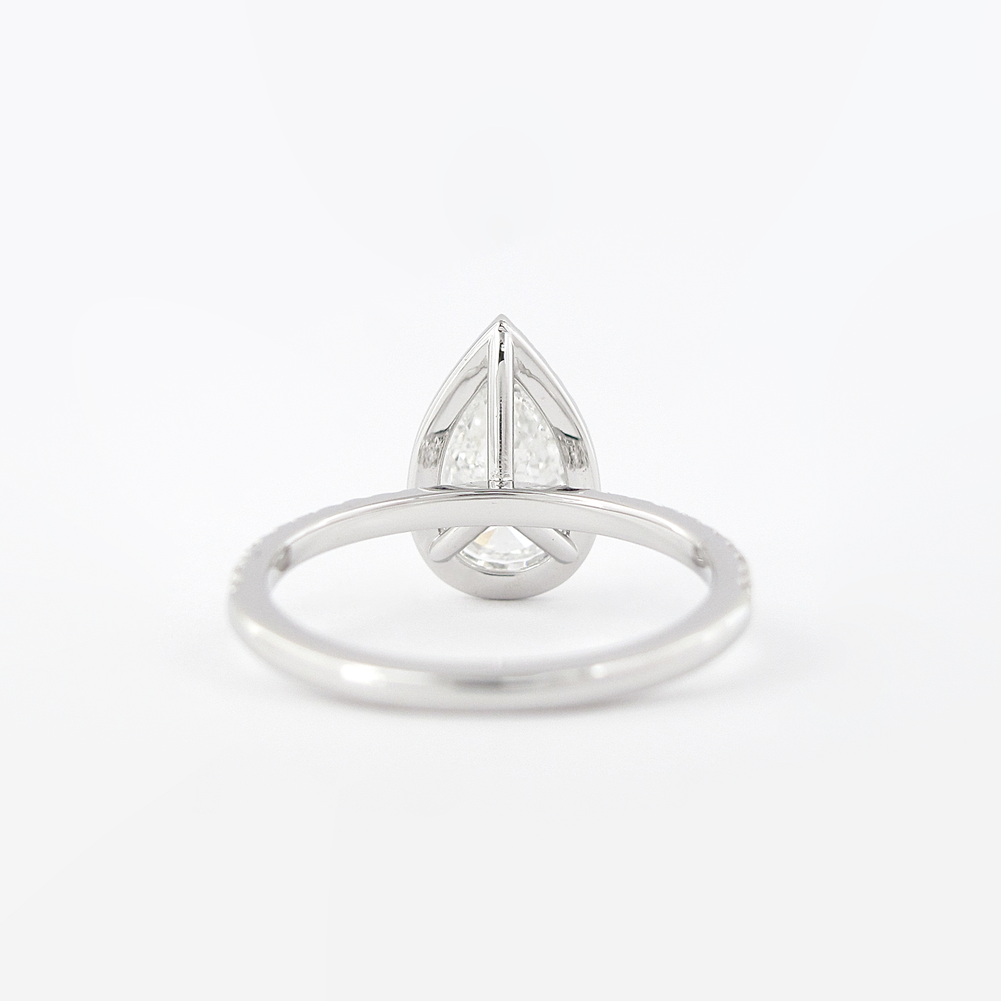 1.50CT Pear Cut Halo Moissanite Diamond Engagement Ring