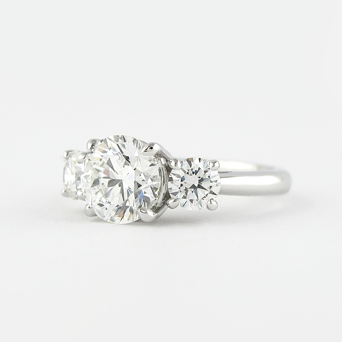 1.20CT Round Cut Moissanite 3 Stone Engagement Ring