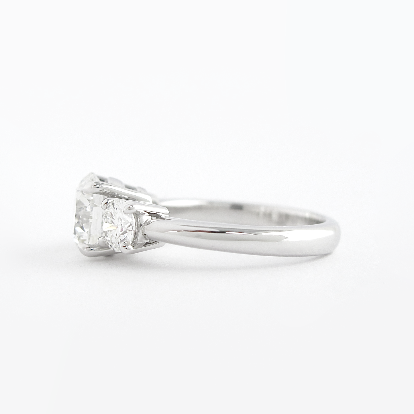 1.20CT Round Cut Moissanite 3 Stone Engagement Ring