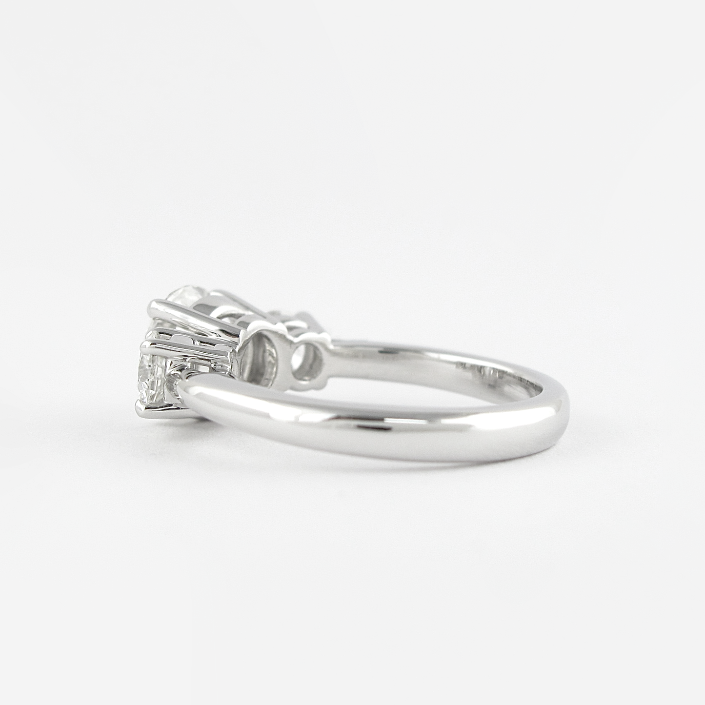 1.20CT Round Cut Moissanite 3 Stone Engagement Ring