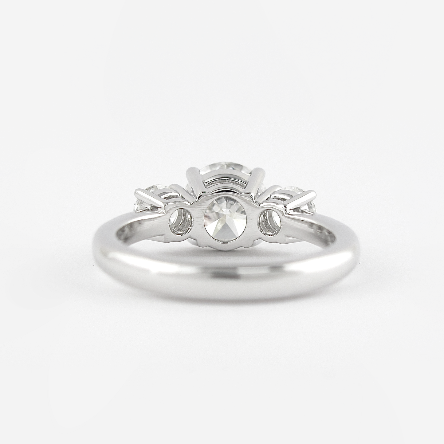 1.20CT Round Cut Moissanite 3 Stone Engagement Ring