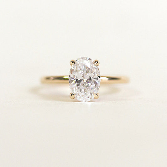 1.50 CT Oval Moissanite Solitaire Engagement Ring