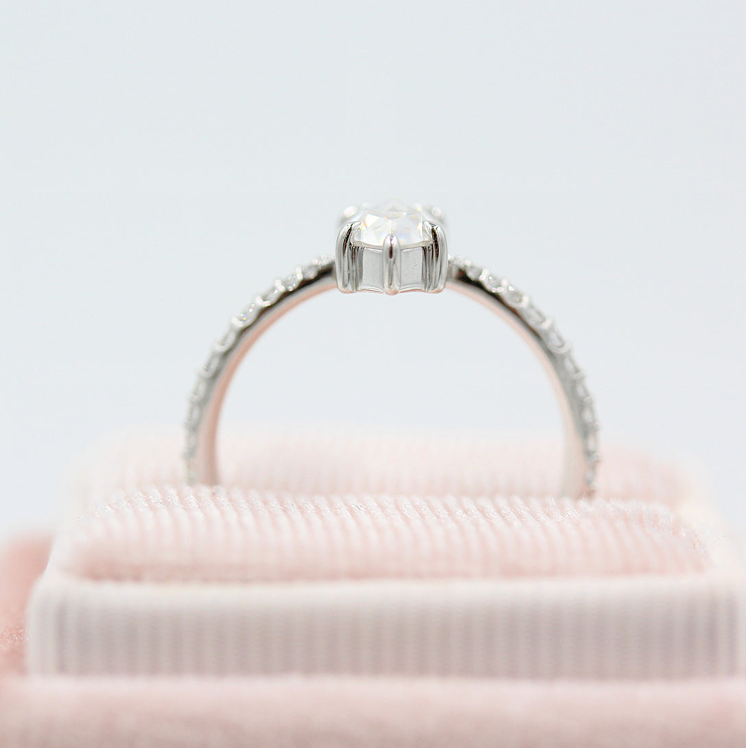 0.90ct Marquise Cut Solitaire Moissanite Diamond Engagement Ring