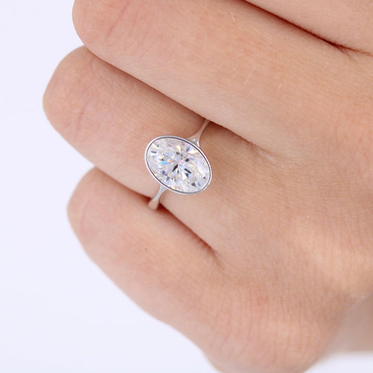 2ct Oval Cut Solitaire Moissanite Diamond Engagement Ring