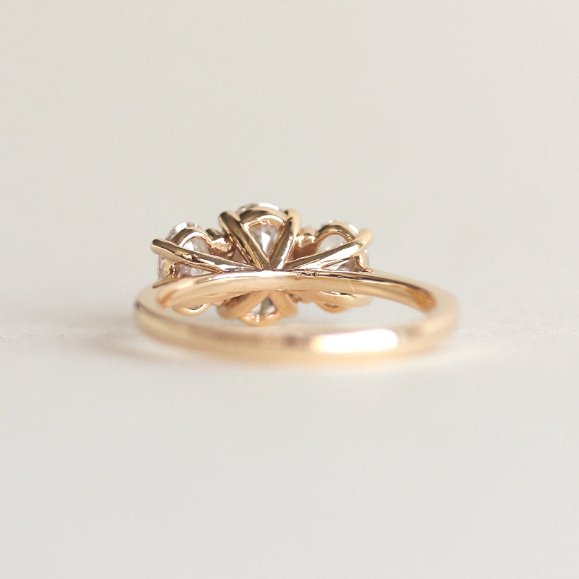 1.10 CT Oval Moissanite Three Stone Engagement Ring