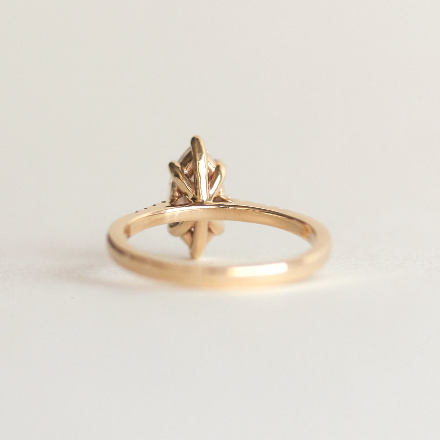 0.90 CT Marquise Moissanite Pave Setting Engagement Ring
