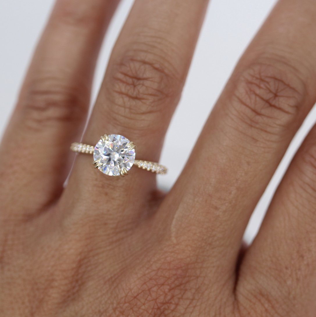 2ct Round Cut Solitaire Moissanite Diamond Engagement Ring