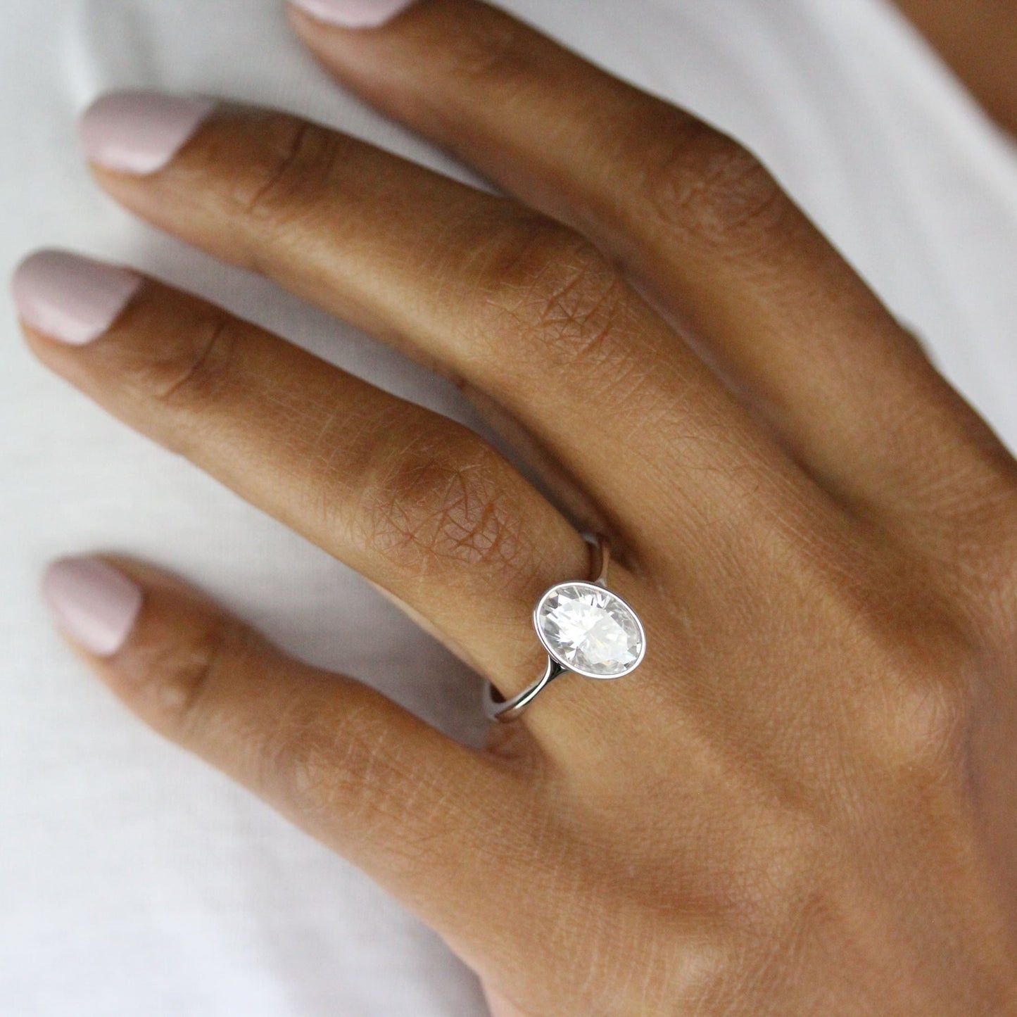 2ct Oval Cut Solitaire Moissanite Diamond Engagement Ring