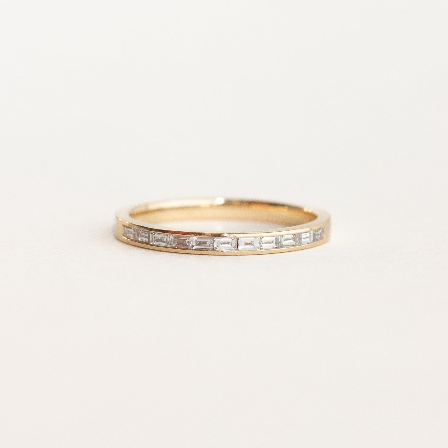 0.22 TCW Baguette Moissanite Bar Setting Wedding Band