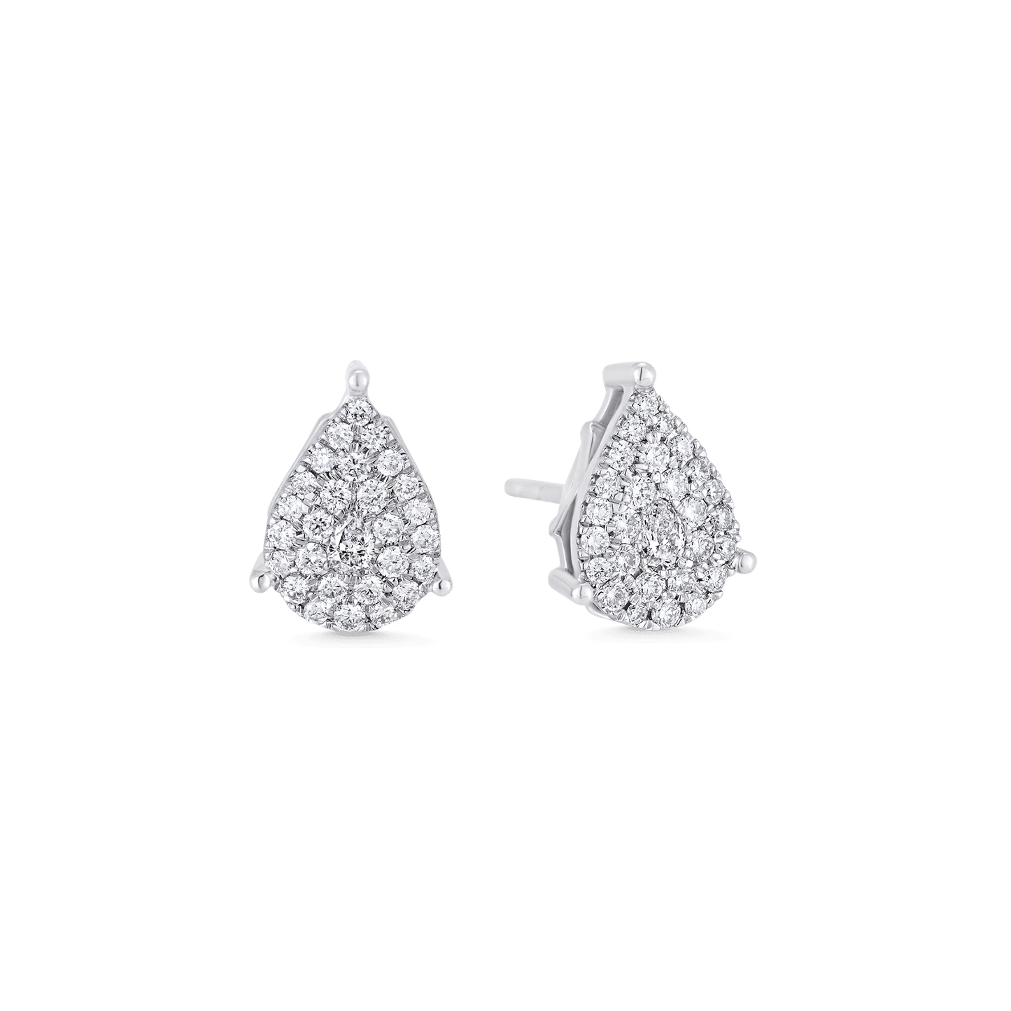 0.50 TCW Round Moissanite Diamond Cluster Stud Earrings