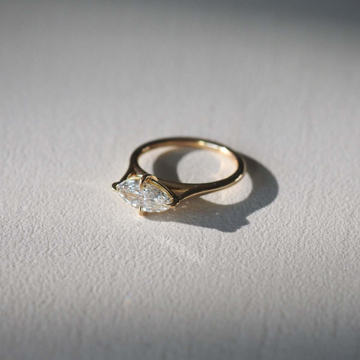 1.0 CT Marquise Moissanite Solitaire Engagement Ring