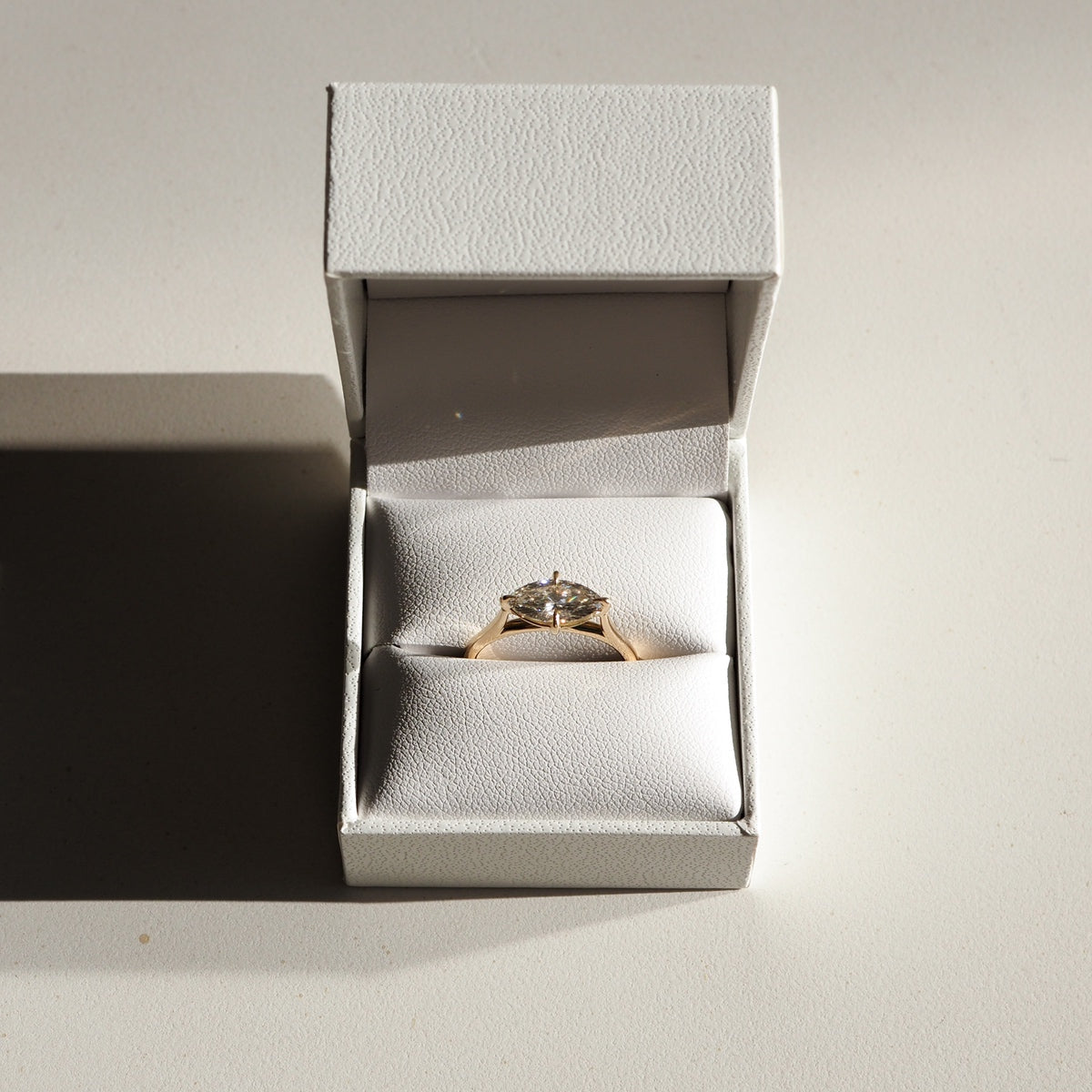 1.0 CT Marquise Moissanite Solitaire Engagement Ring