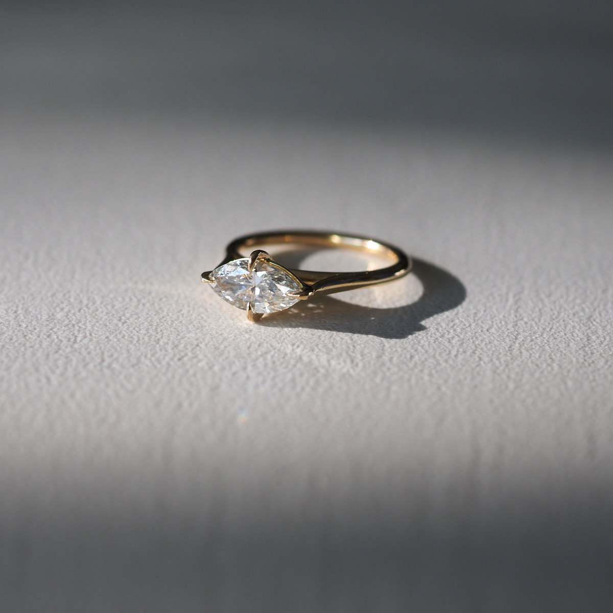 1.0 CT Marquise Moissanite Solitaire Engagement Ring