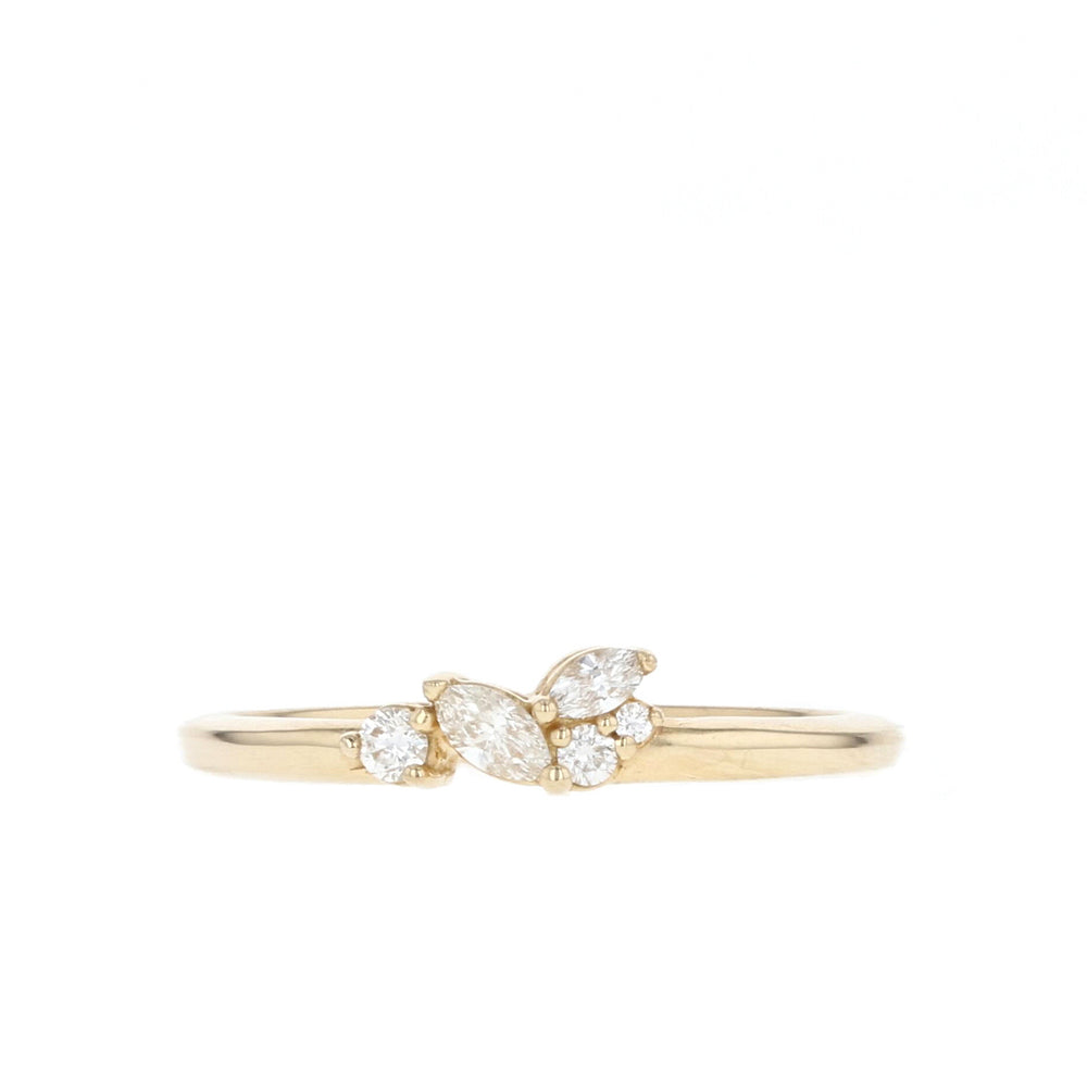 0.17ct Round And Marquise Unique Moissanite Diamond Wedding Band