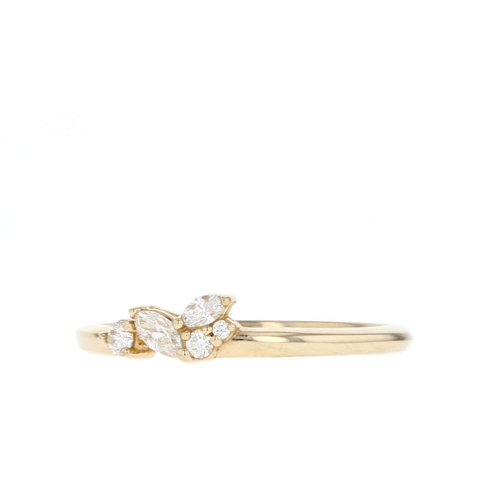 0.17ct Round And Marquise Unique Moissanite Diamond Wedding Band