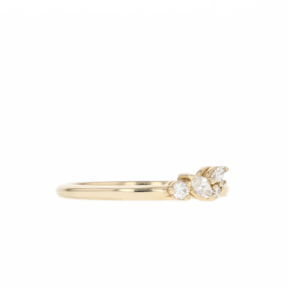 0.17ct Round And Marquise Unique Moissanite Diamond Wedding Band