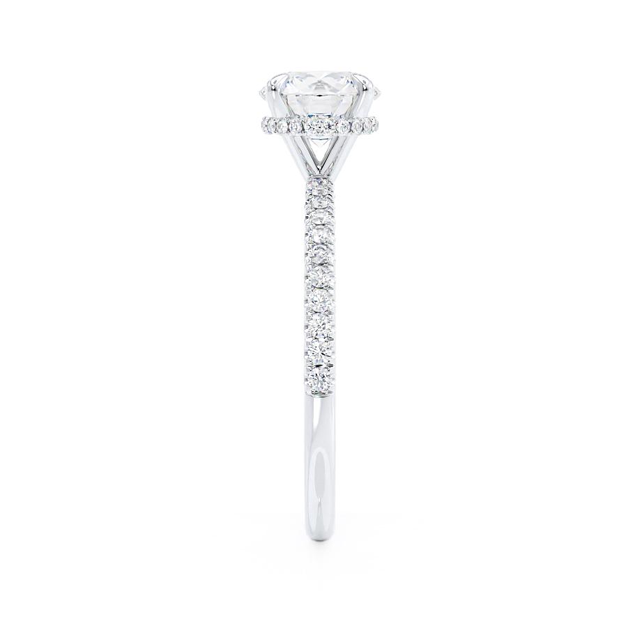 1.0 CT Round Shaped Hidden Halo Moissanite Engagement Ring