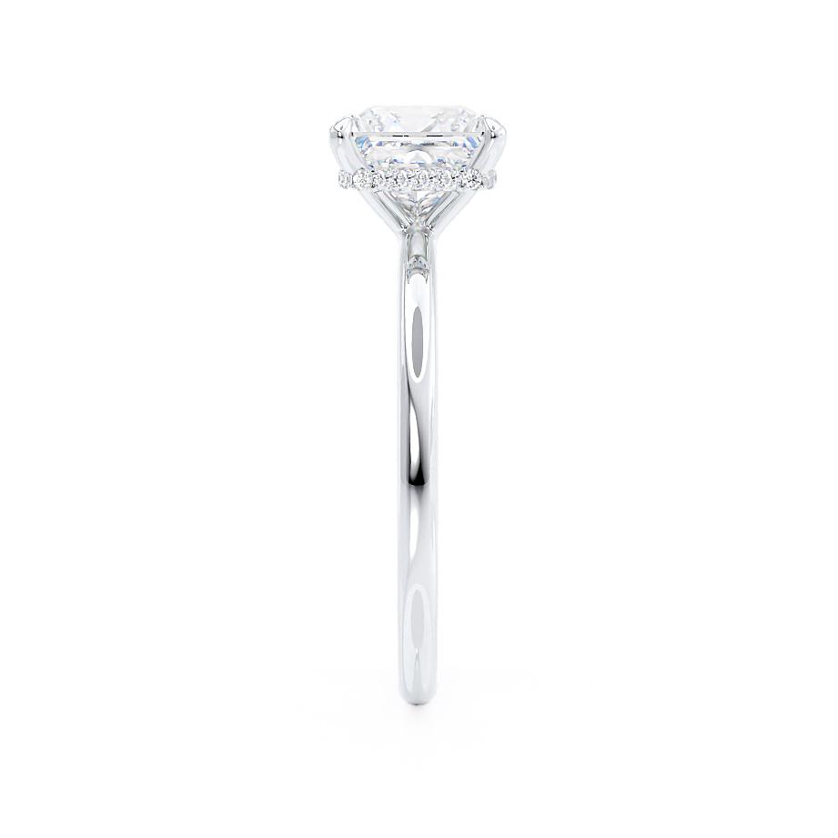 1.20 CT Princess Shaped Moissanite Hidden Halo Style Engagement Ring