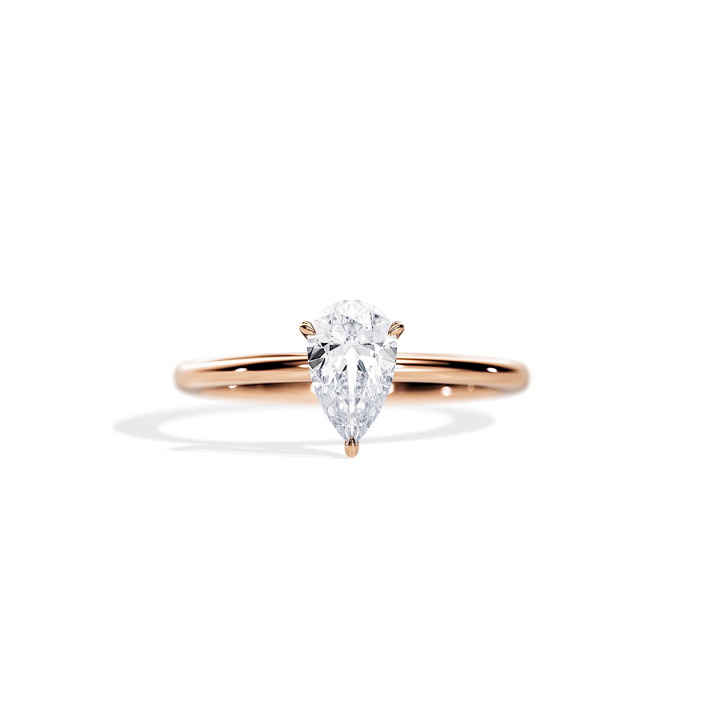 1.0-1.5 CT Pear Moissanite Solitaire Engagement Ring
