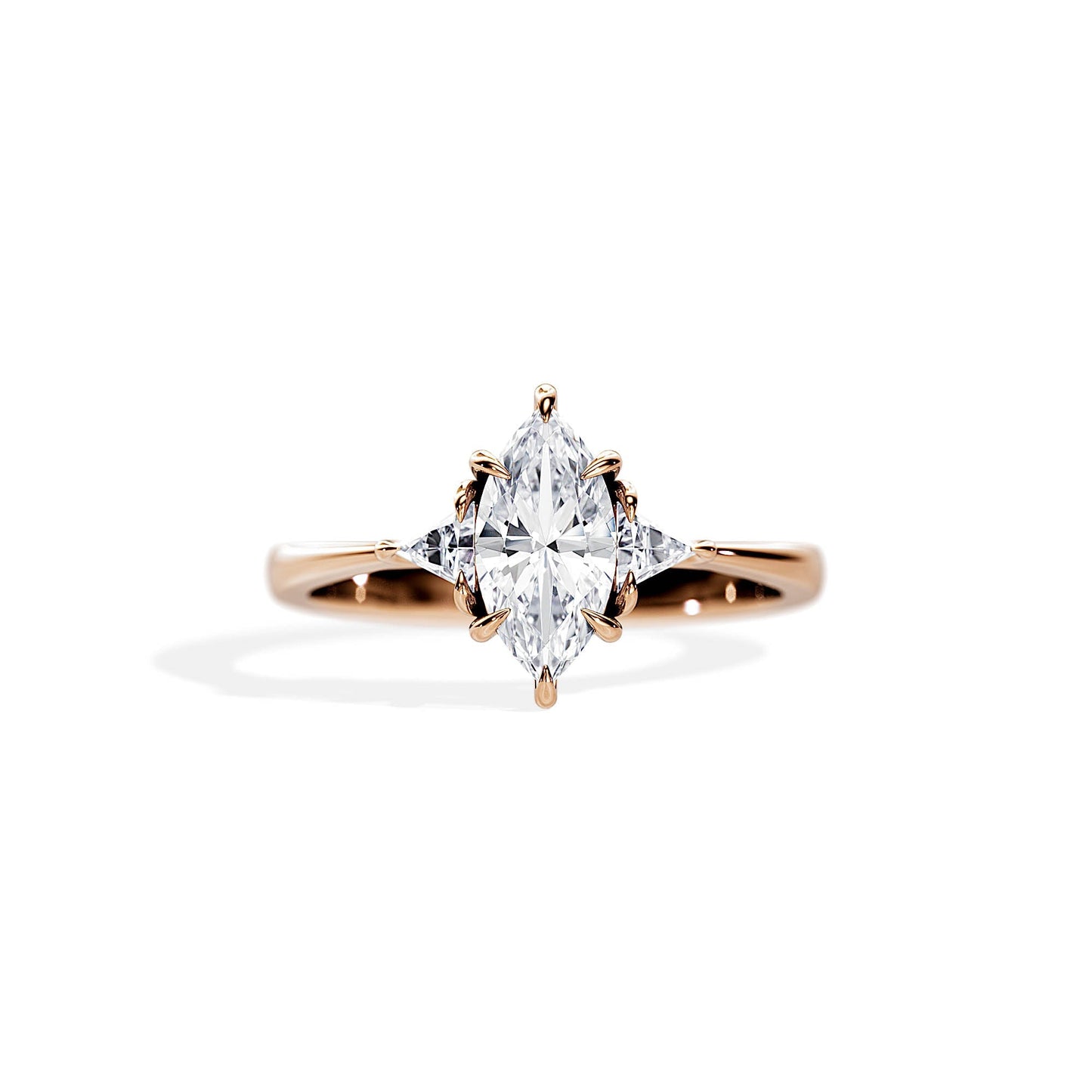 1.0 CT Marquise Cut Moissanite Three Stone Style Engagement Ring