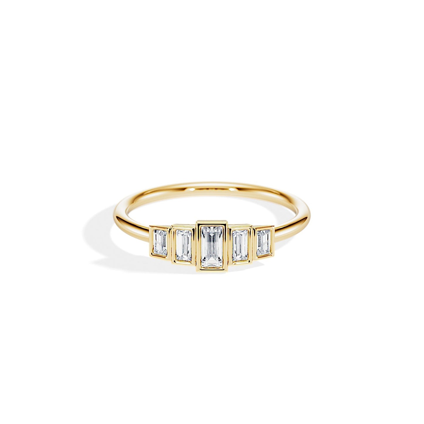 0.30 TCW Baguette Bezel Art Deco Moissanite Wedding Band