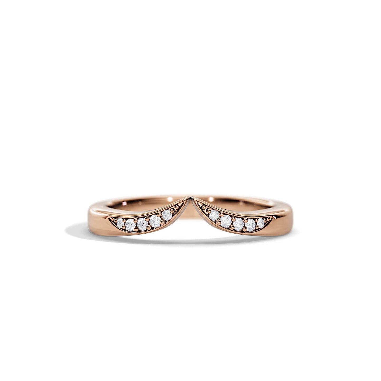 0.08 TCW Round Chevron Moissanite Wedding Band