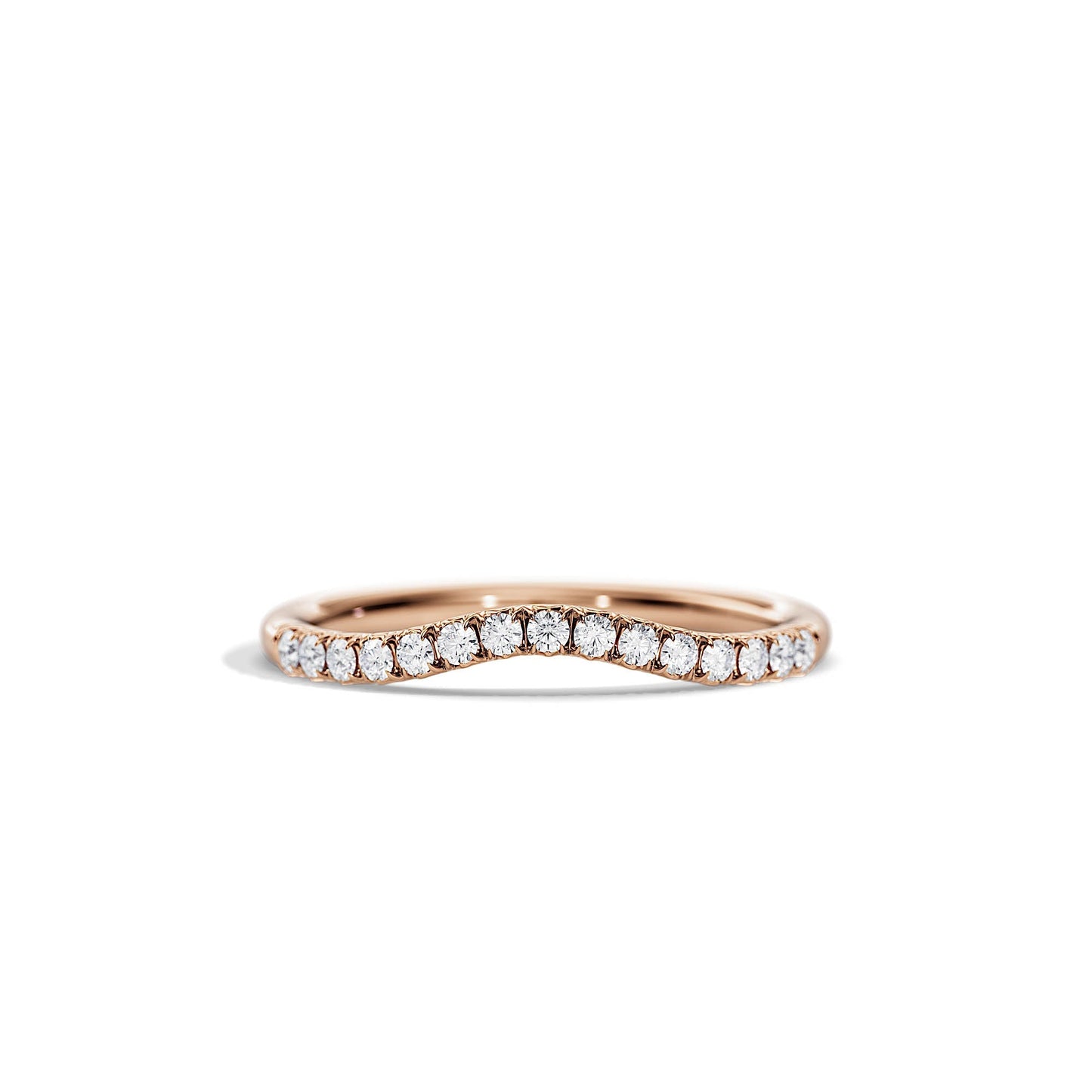 0.15 TCW Round Curved Setting Moissanite Wedding Band