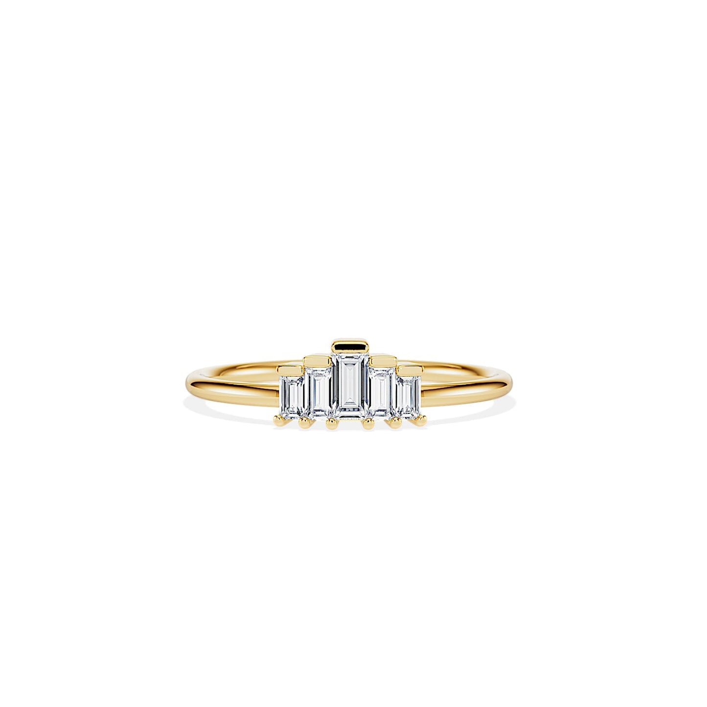 0.30 TCW Baguette Bezel Art Deco Style Moissanite Wedding Band