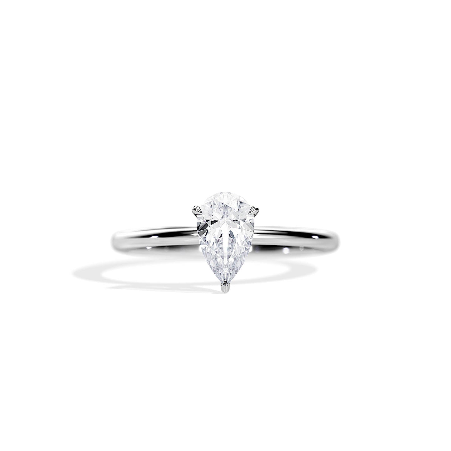 1.0-1.5 CT Pear Moissanite Solitaire Engagement Ring
