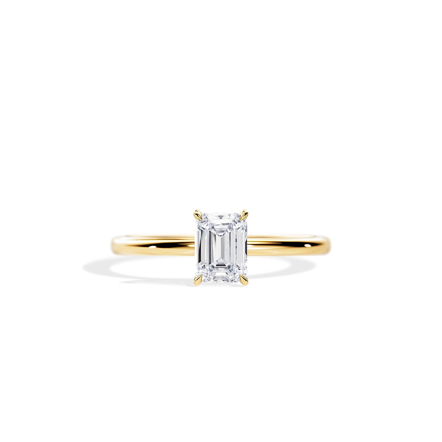 1.0 CT Emerald Moissanite Solitaire Engagement Ring