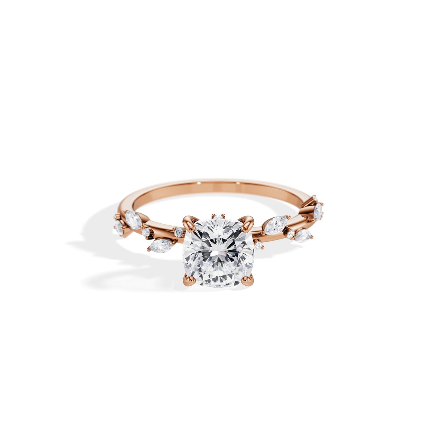 1.30 CT Cushion Cut Moissanite Twig Setting Engagement Ring