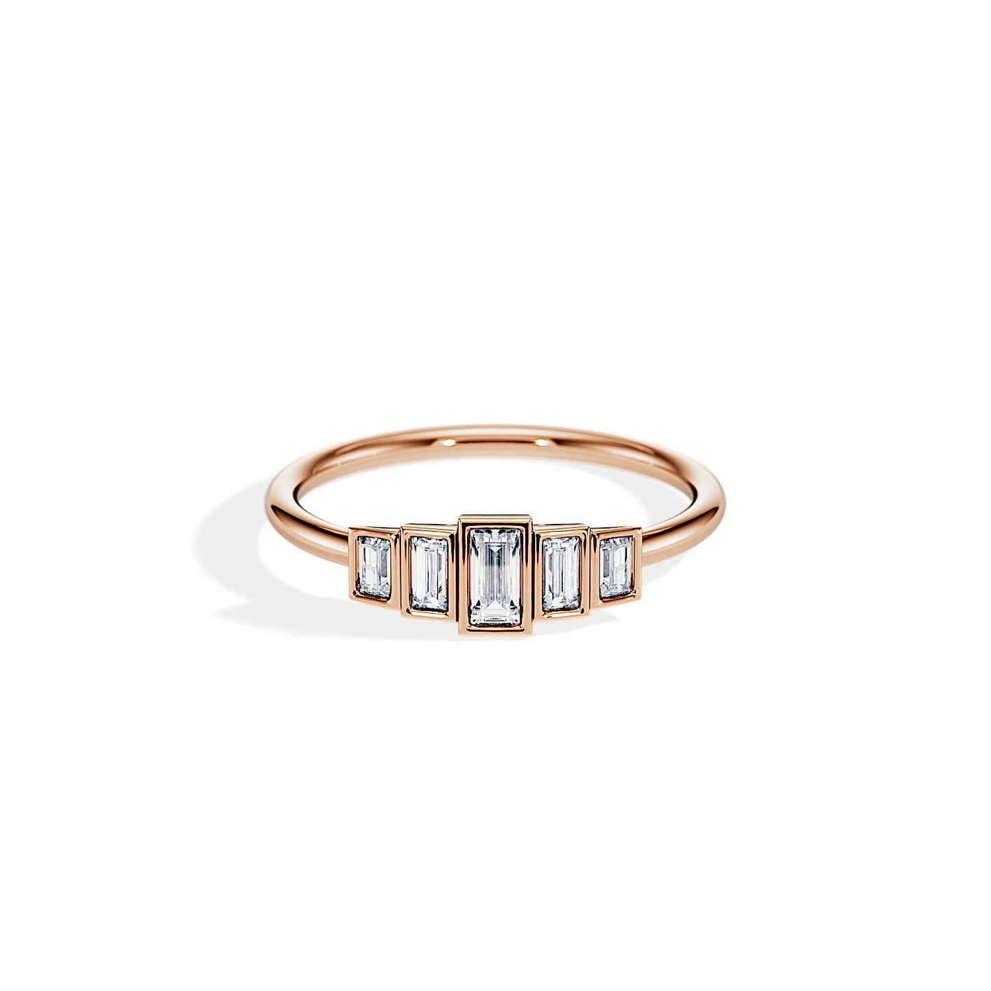 0.30 TCW Baguette Bezel Art Deco Moissanite Wedding Band