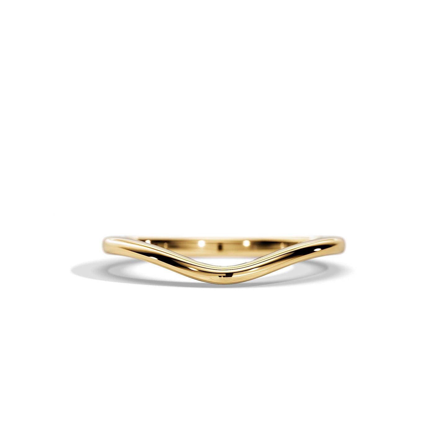 Classic Plain Curved Wedding Band for Women