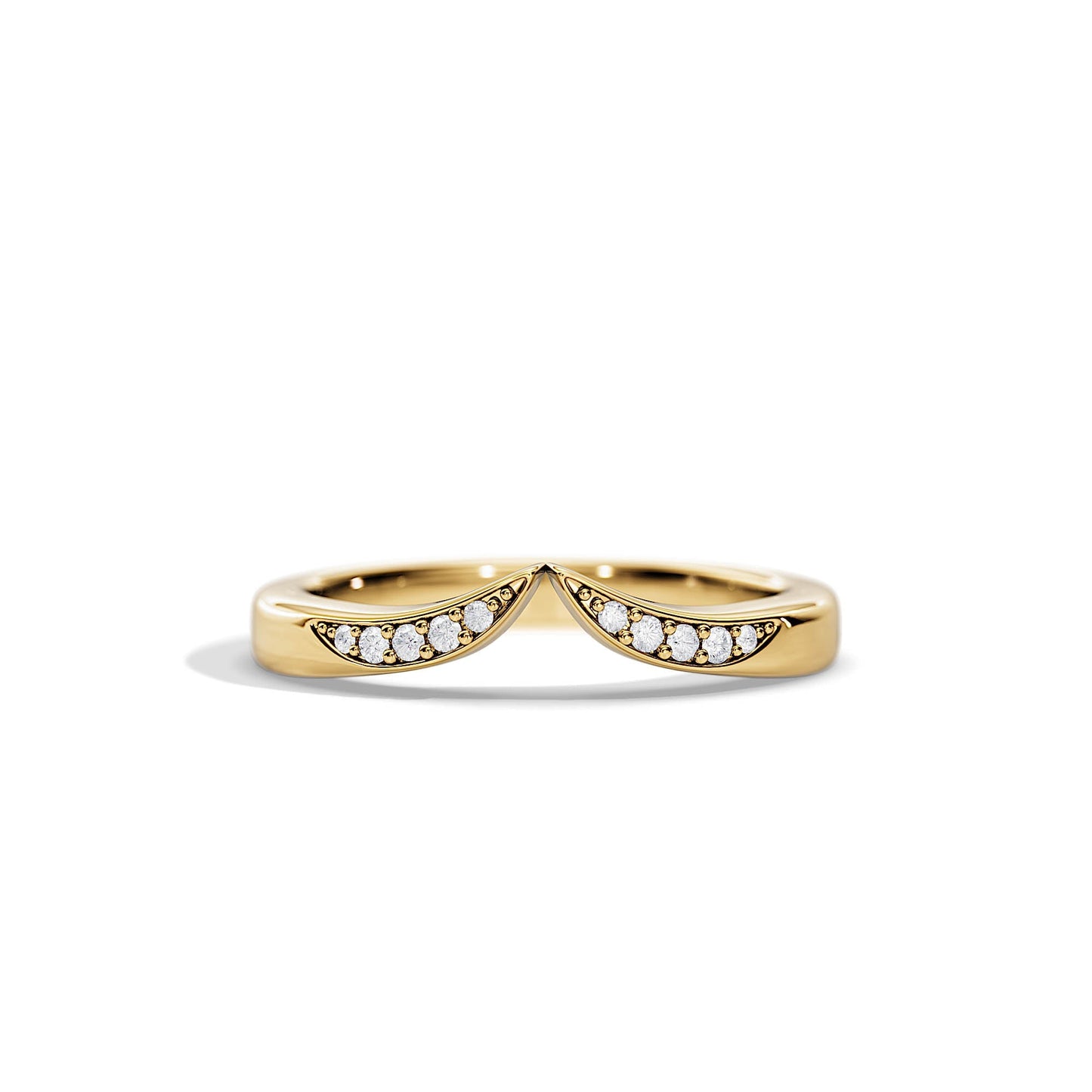 0.08 TCW Round Chevron Moissanite Wedding Band