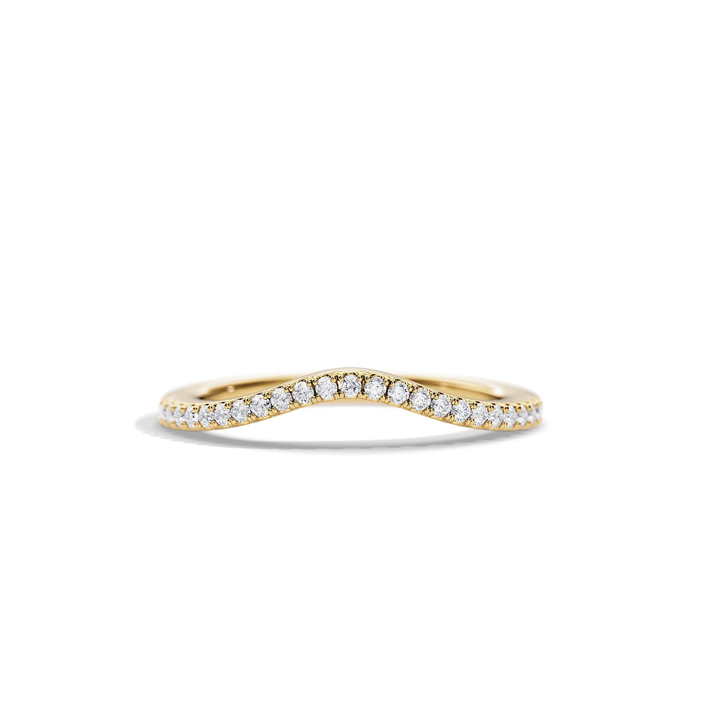0.20 TCW Round Curved Moissanite Wedding Band