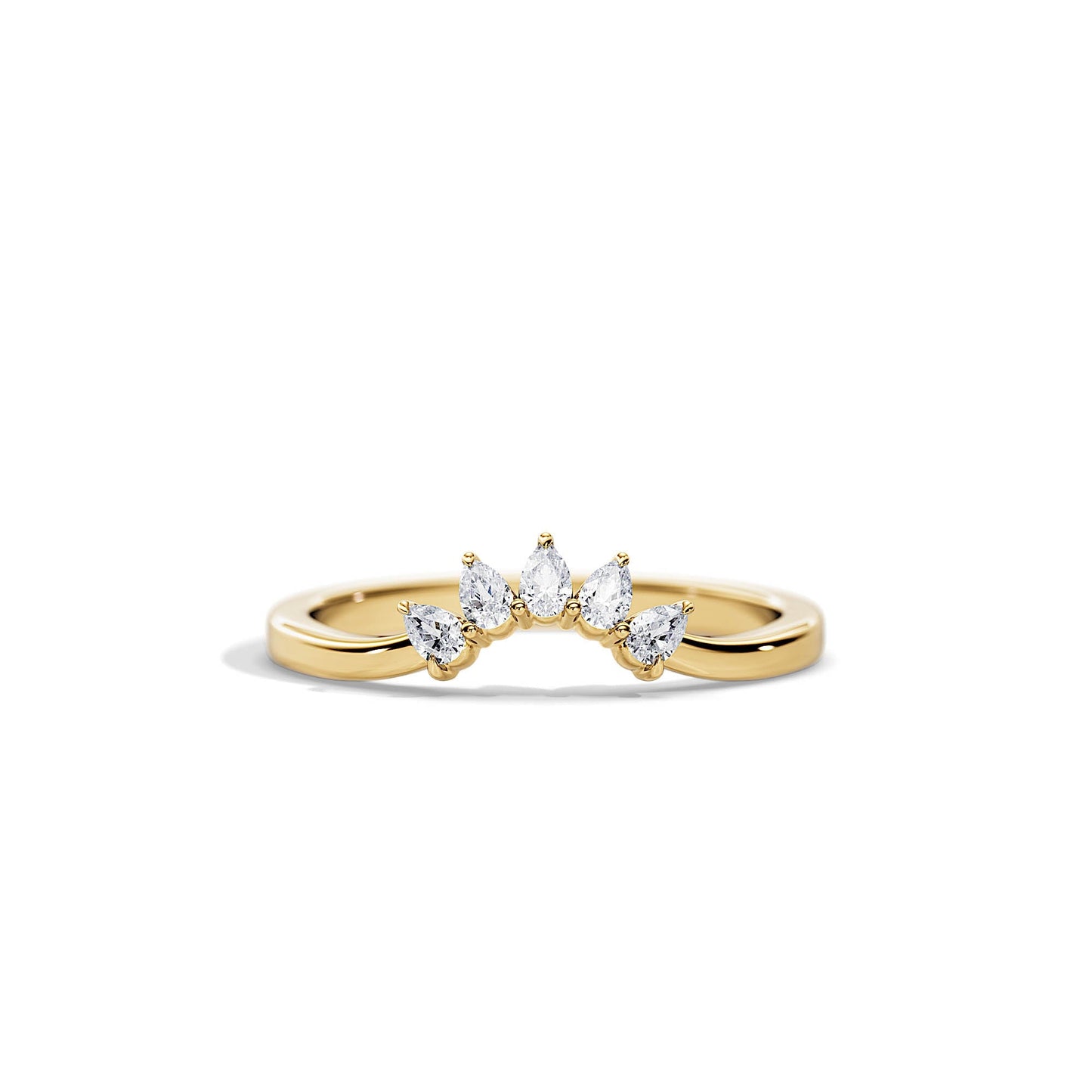 0.25 TCW Pear Curved Moissanite Wedding Band