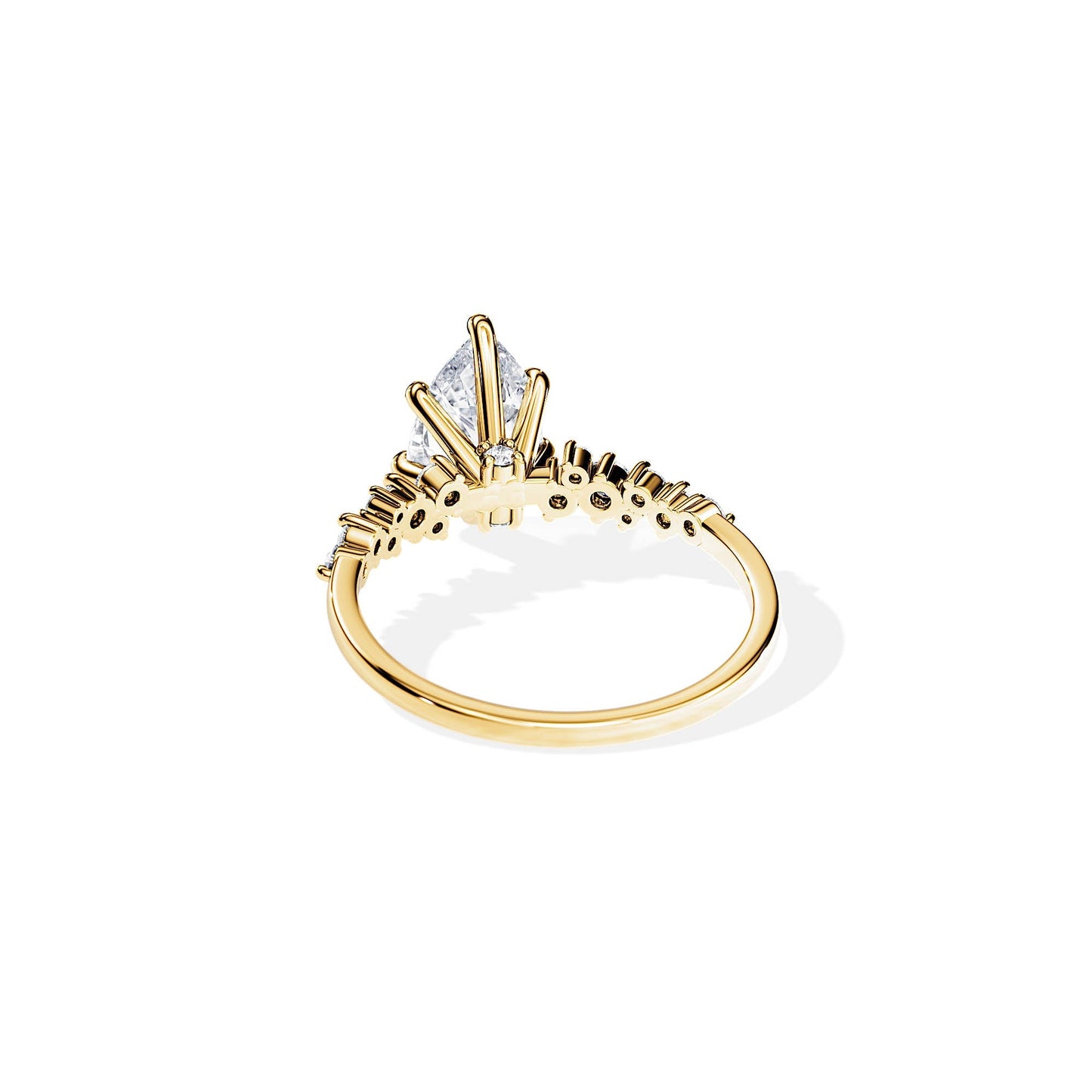 1.50 CT Pear Cut Moissanite Cluster Engagement Ring