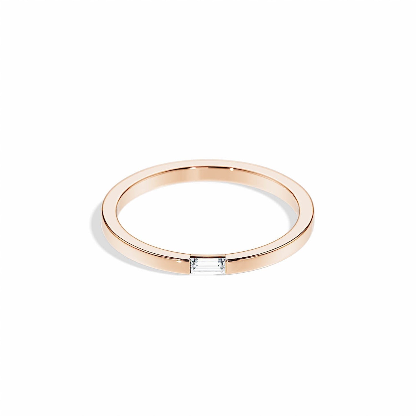 0.10 TCW Baguette Solitaire Style Wedding Band