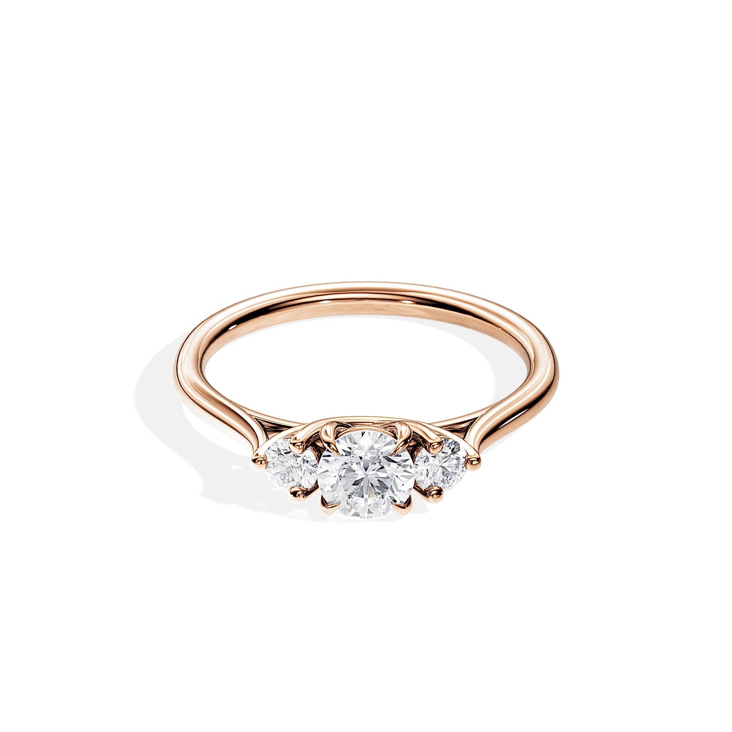 0.50 CT Round Cut Moissanite Three Stone Style Engagement Ring