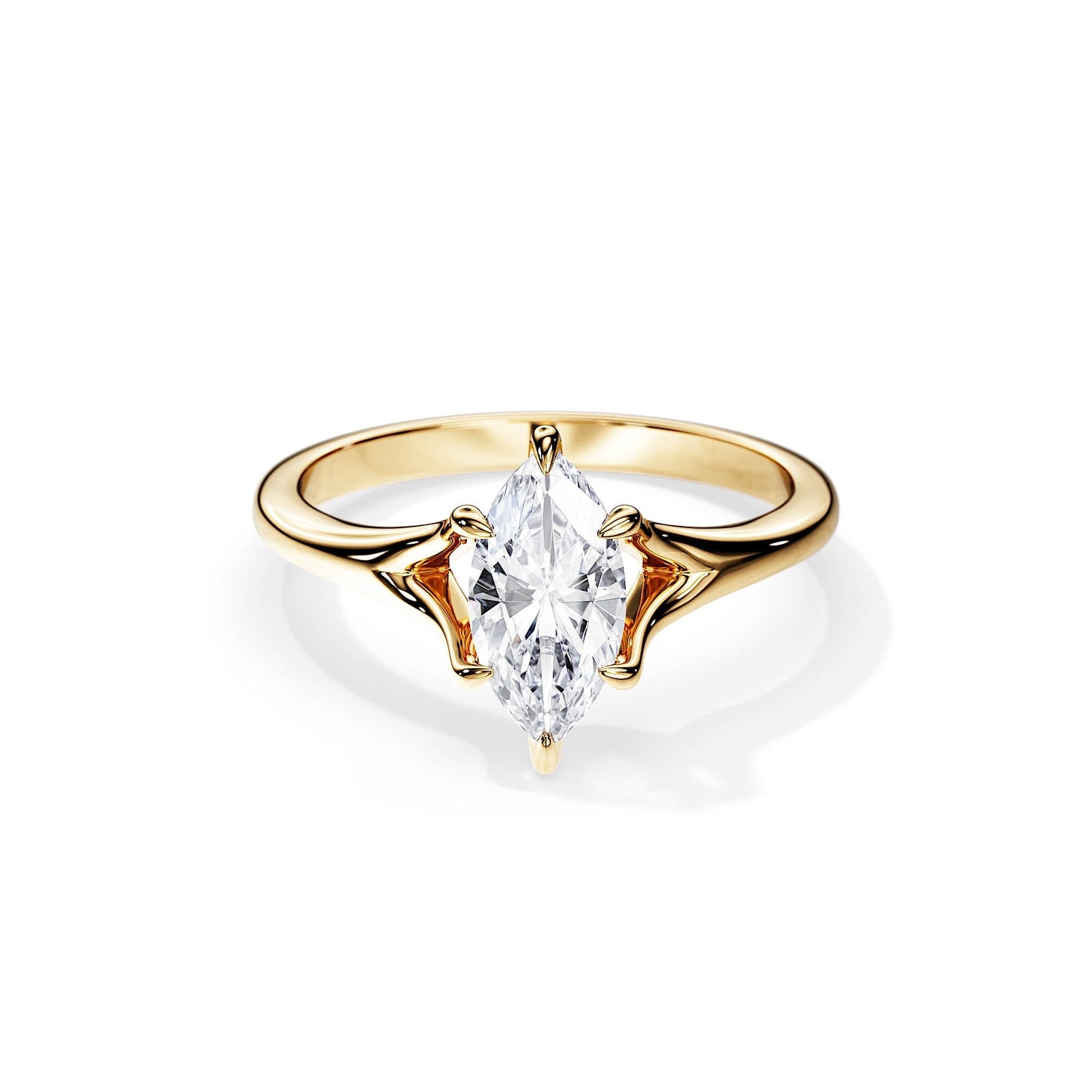 1.5 CT Marquise Split Shank Moissanite Engagement Ring