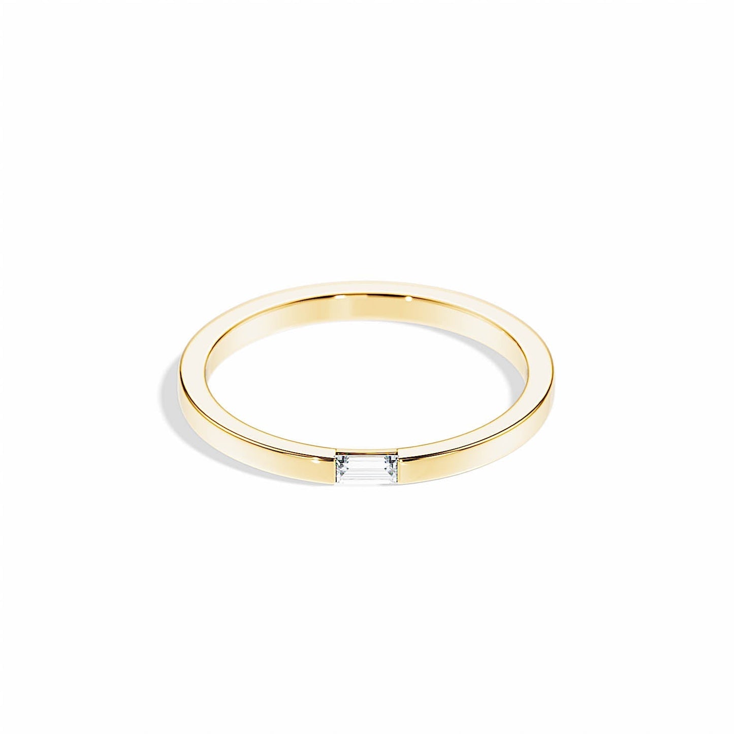 0.10 TCW Baguette Solitaire Style Wedding Band