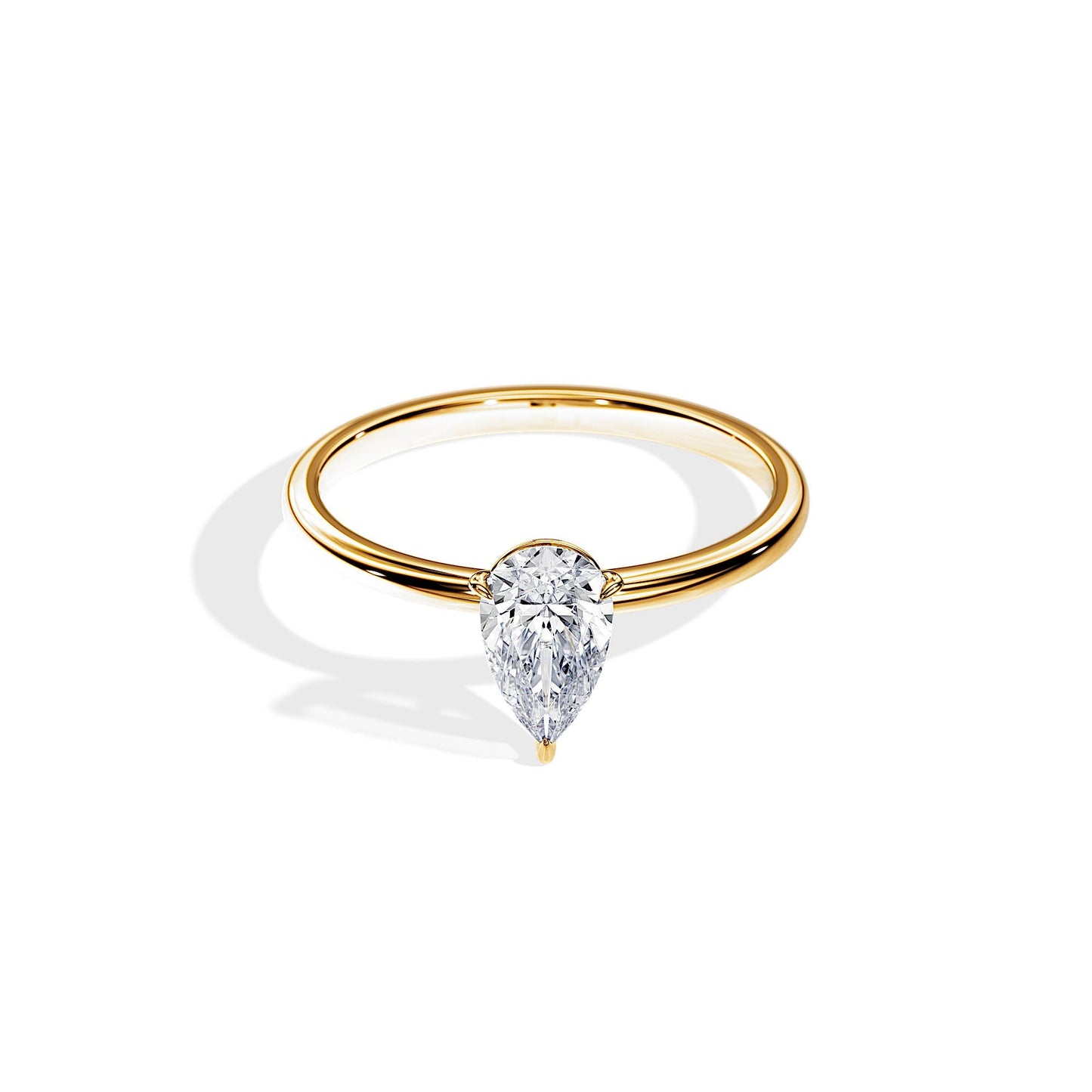 1.0-1.5 CT Pear Moissanite Solitaire Engagement Ring