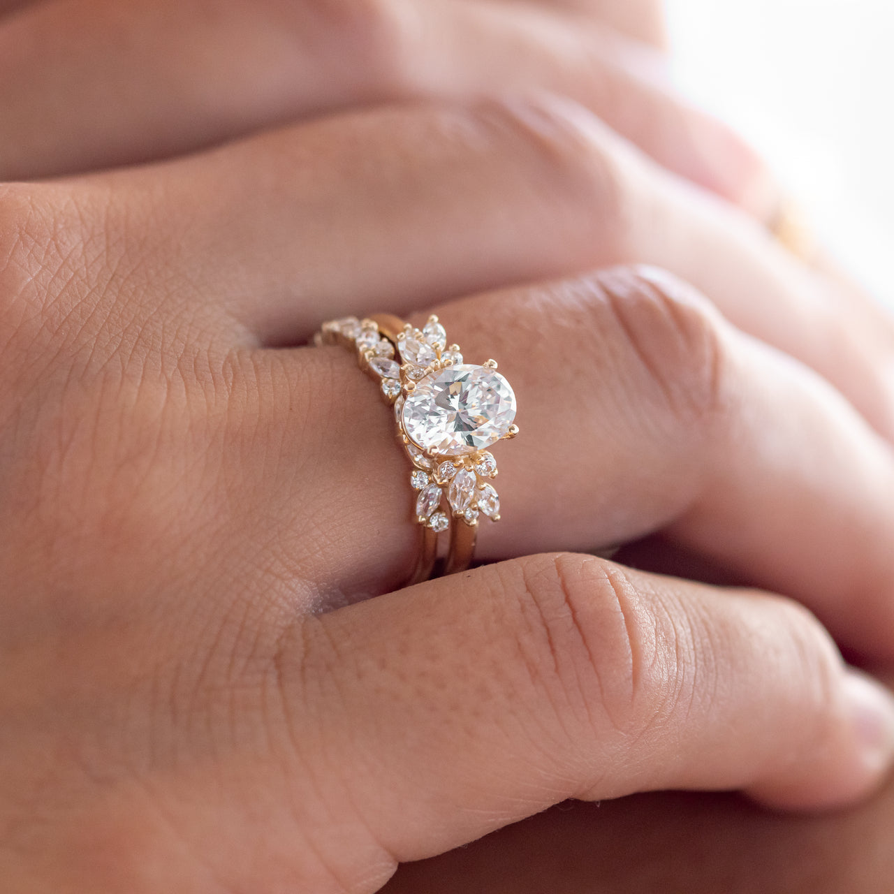 1.93 CT Oval Cut Moissanite Engagement Ring