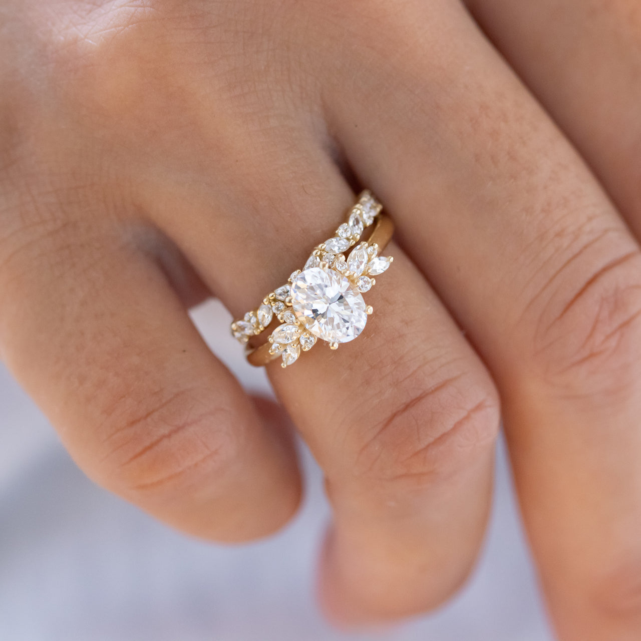 1.93 CT Oval Cut Moissanite Engagement Ring