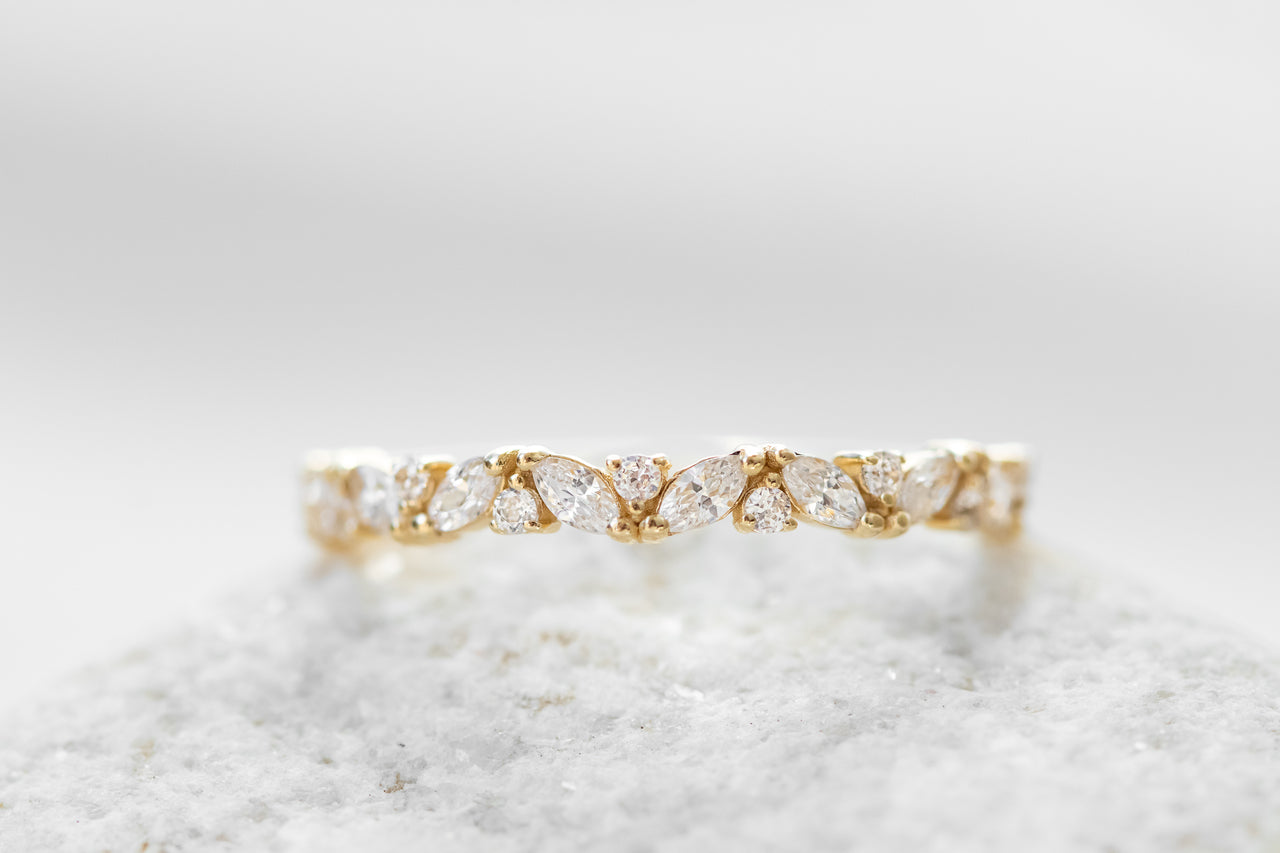 Marquise and Round Cut Full Eternity Wedding Band