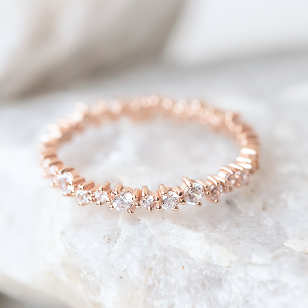 Round Brilliant Cut Full Eternity Wedding Band