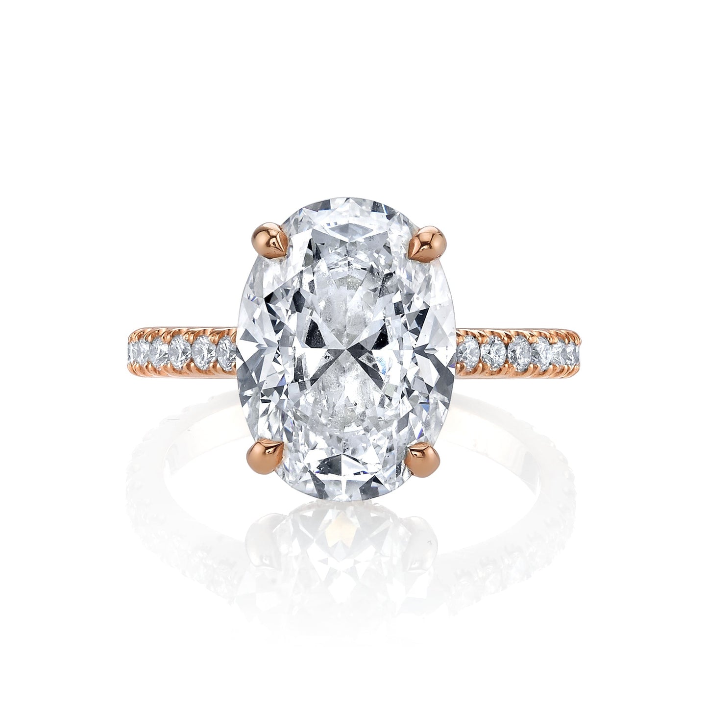 3.02ct Oval Cut Moissanite Hidden Halo Diamond Engagement Ring