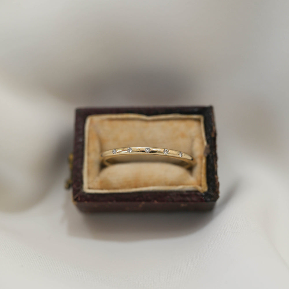 0.03ct Round Cut Unique Solitaire Moissanite Diamond Wedding Band