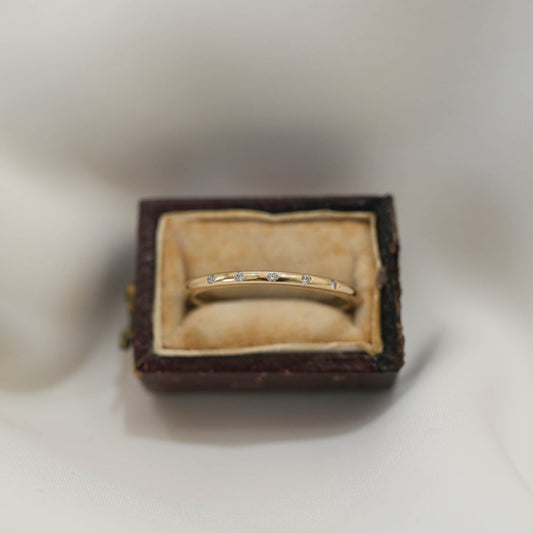 0.03ct Round Cut Unique Solitaire Moissanite Diamond Wedding Band